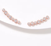 Diamonique x Amy Stran Bezel Set Earrings, Sterling Silver, Rose